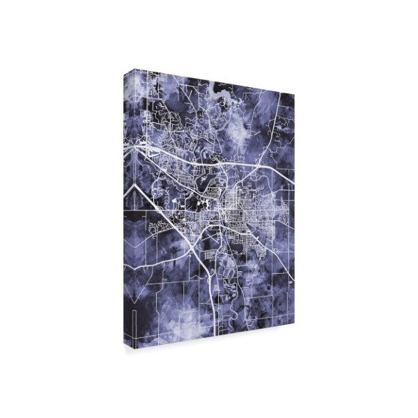 Michael Tompsett 'Iowa City Map Blue' Canvas Art,35x47